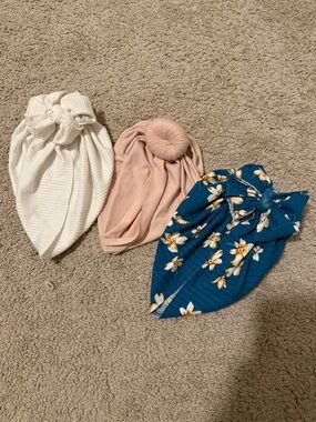 Kids Turban Headwrap Set - White, Blush, Teal Floral
